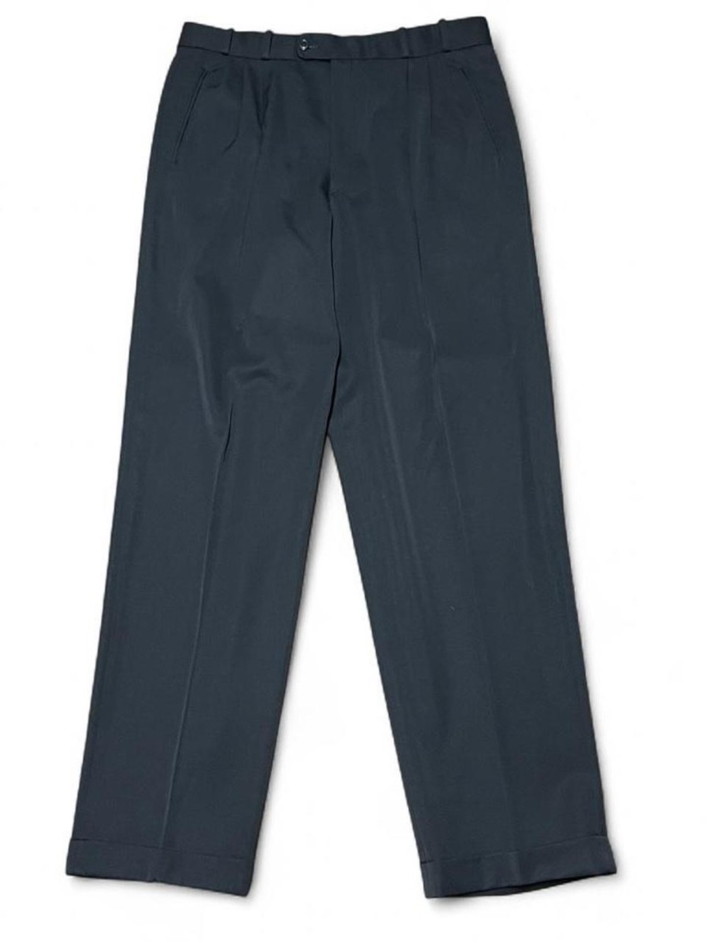 Vintage Bachrach Men's Dress Pants Pleated Cuffed Black 100% Wool 36x34